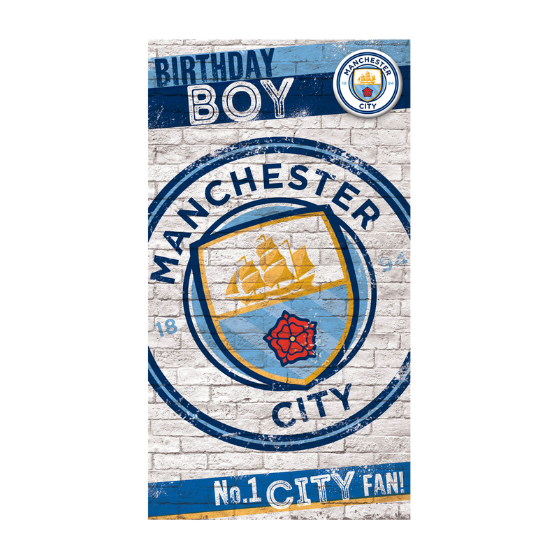 MCFC GRAFF BOY BIRTHDAY CARD - grey