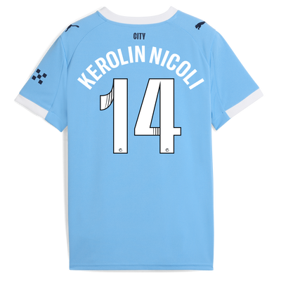 Maglia Home Manchester City 2025/26 per bambini con stampa KEROLIN NICOLI 14