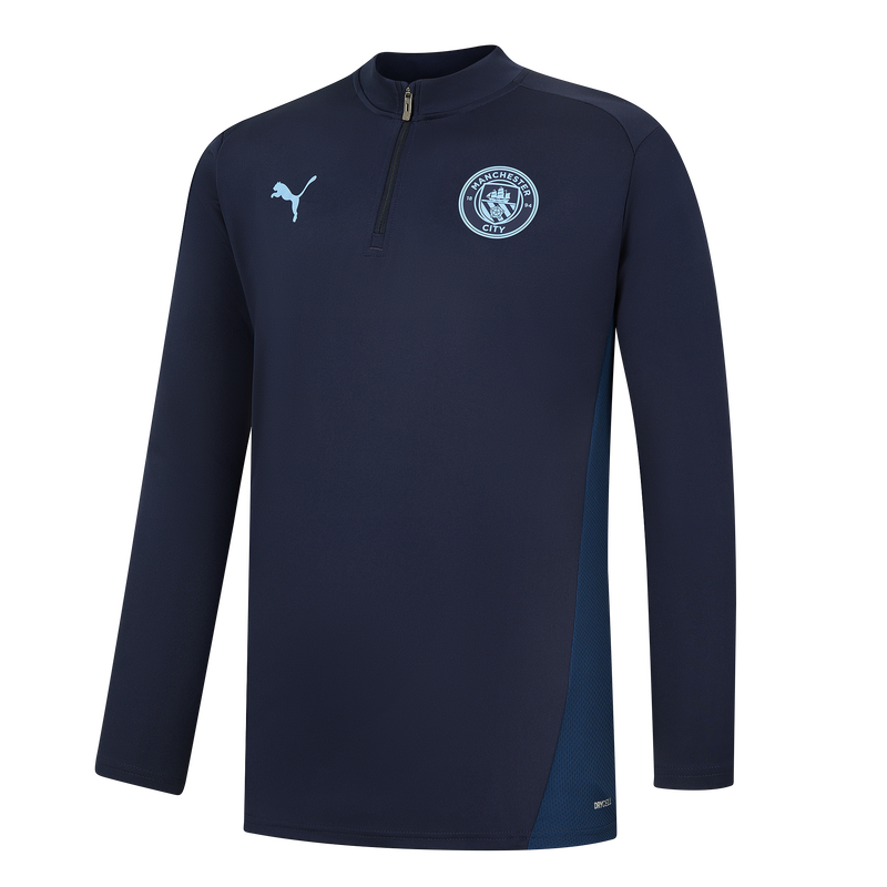 MCFC LW MENS ESS POLY QTR ZIP TOP - navy