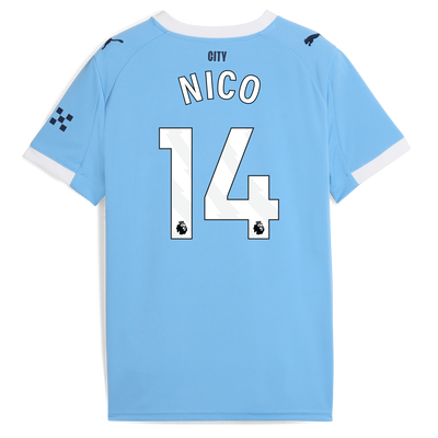 Camiseta local para niños del Manchester City 2025/26 con estampado NICO 14